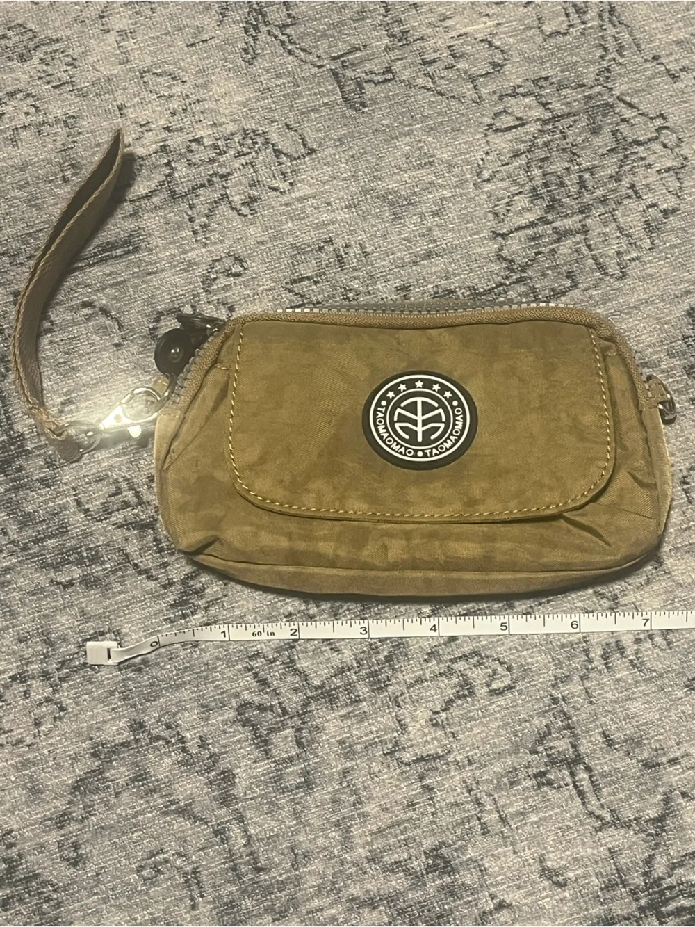 TAOMAOMAO nylon wristlet multi zip travel wallet small